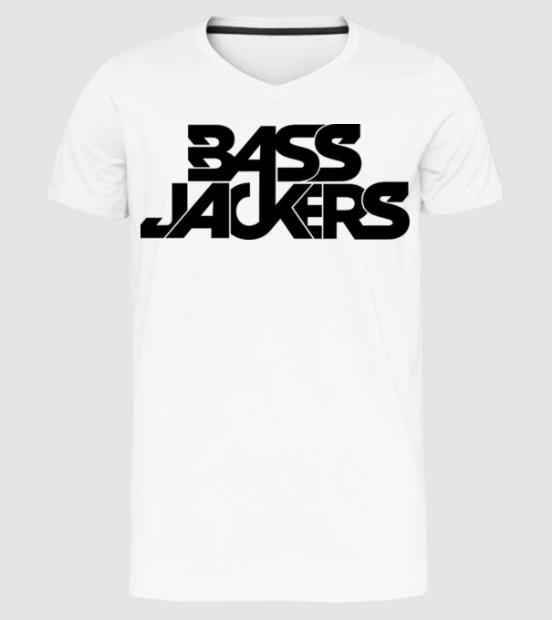 Bass Jackers model alb pe tricou