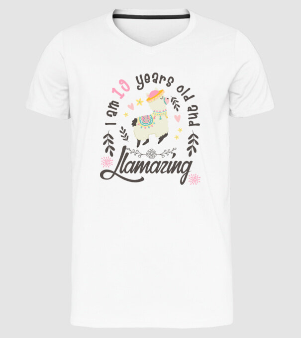 Birthday Llamazing 19 years old model alb pe tricou