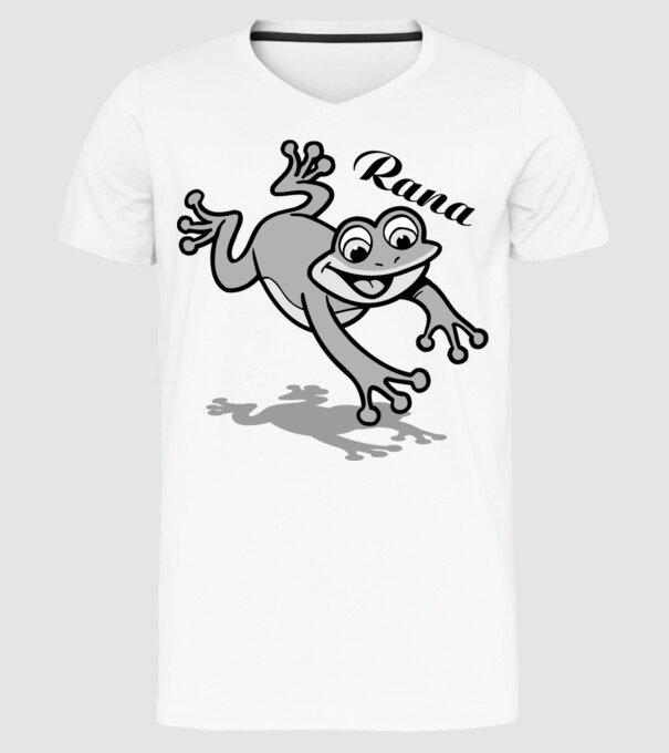 Frog model alb pe tricou