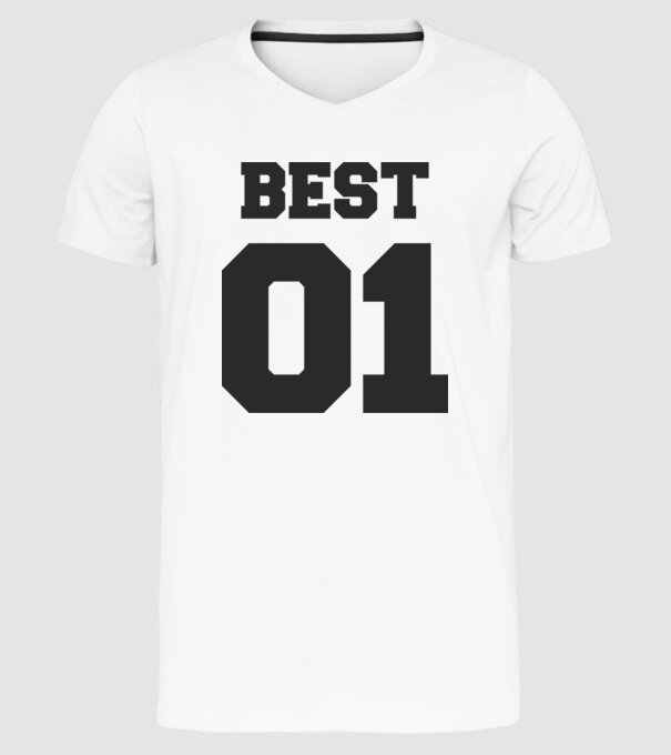 Best 01 model alb pe tricou