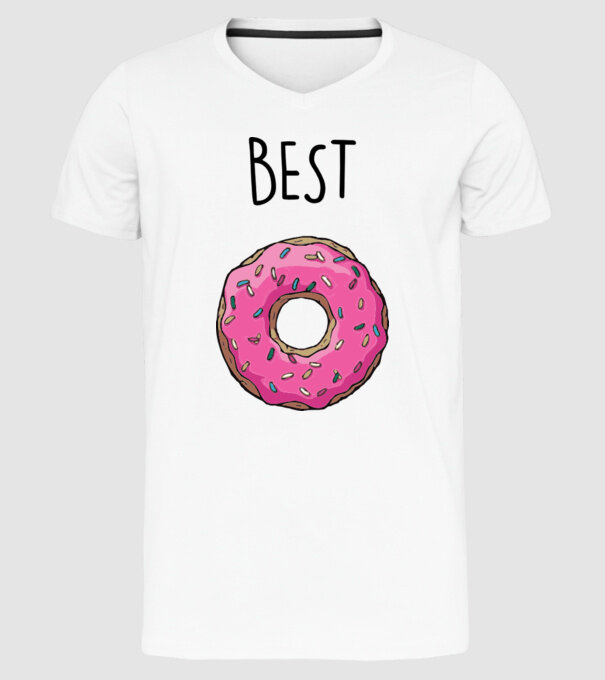 Best friends model alb pe tricou