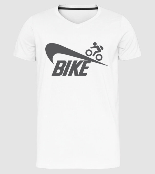 Bike logo model alb pe tricou