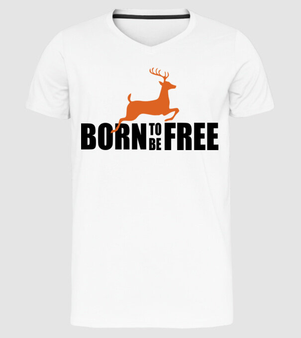 born to be freee model alb pe tricou