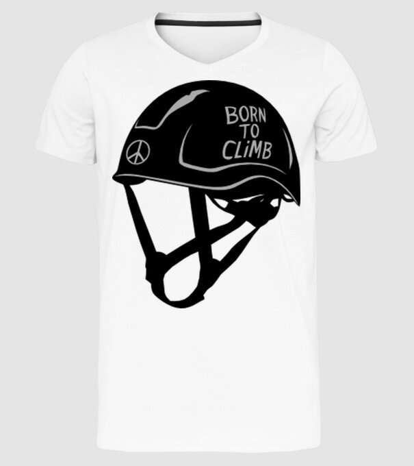 Born to climb model alb pe tricou
