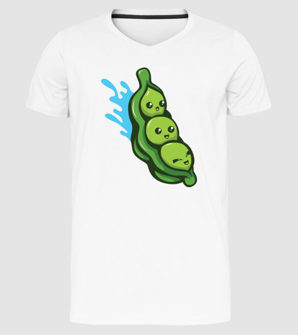 Mazăre model alb pe tricou