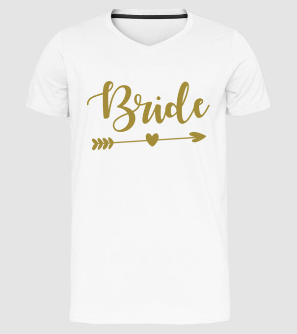 Bride model alb pe tricou