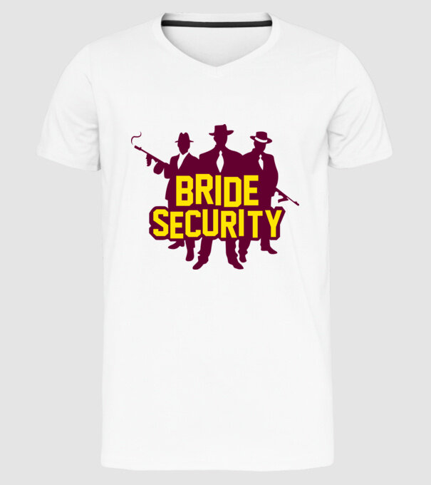 Bride Security model alb pe tricou