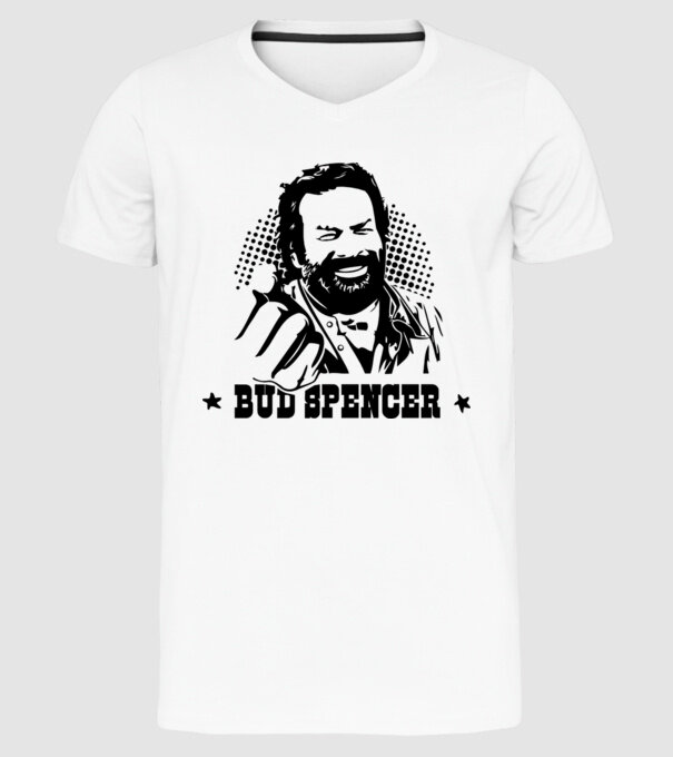 Bud Spencer model alb pe tricou