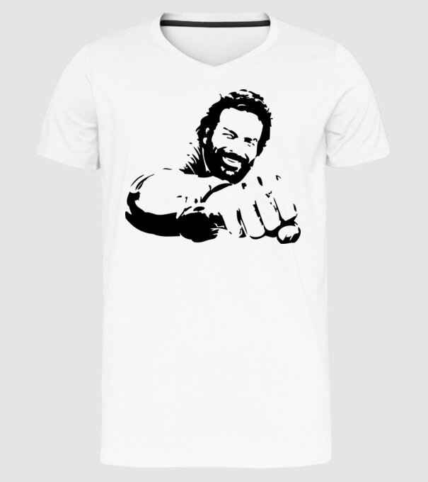 Bud Spencer model alb pe tricou