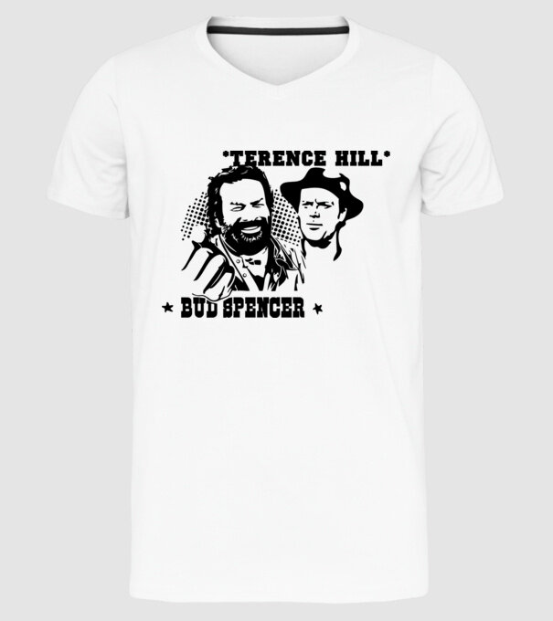 Bud Spencer Terence Hill model alb pe tricou