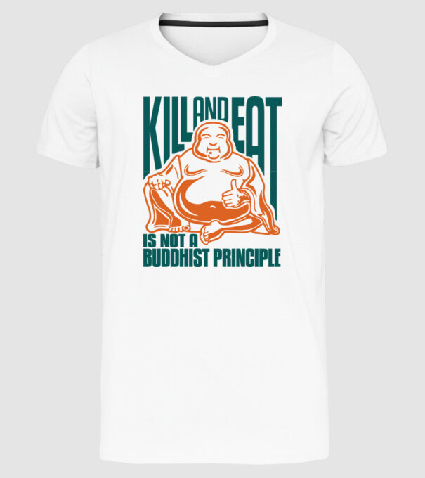 buddhist principle model alb pe tricou