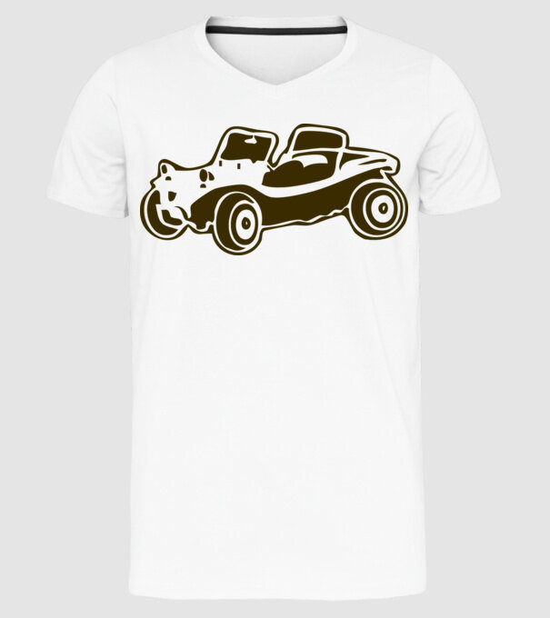 Buggy model alb pe tricou