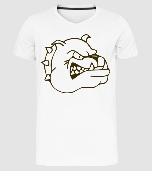 Bulldog model alb pe tricou