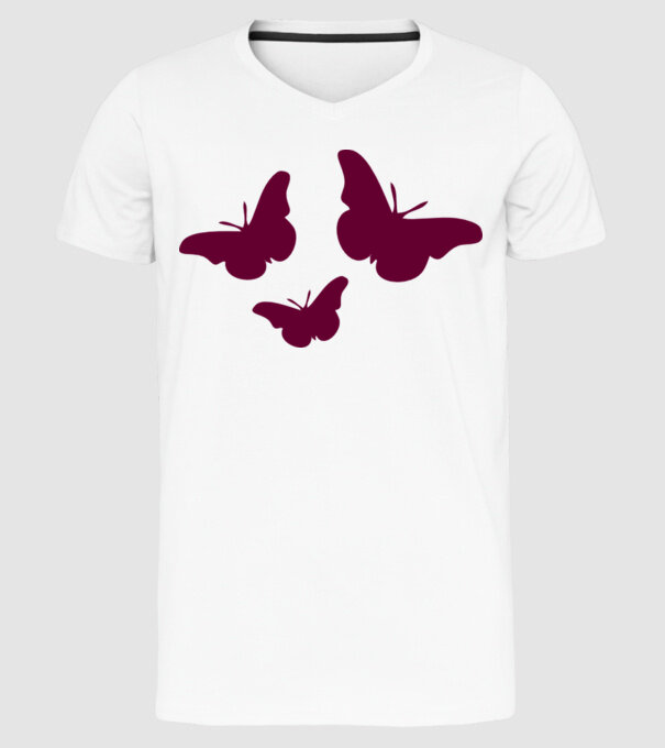 Butterflies model alb pe tricou