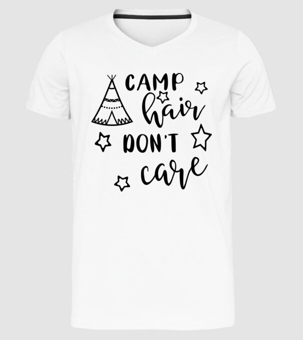 Camp hair teepee model alb pe tricou