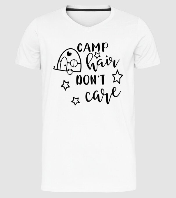 Camp hair trailer model alb pe tricou