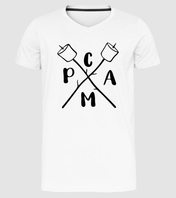 Camp marshmallow model alb pe tricou