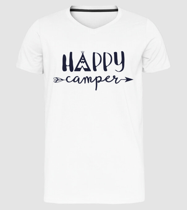 Camper tepee model alb pe tricou