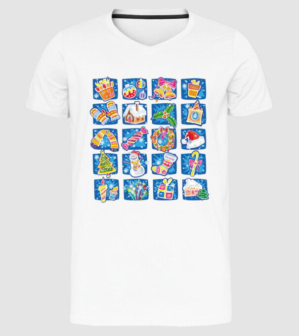 Christmas mix 2 model alb pe tricou