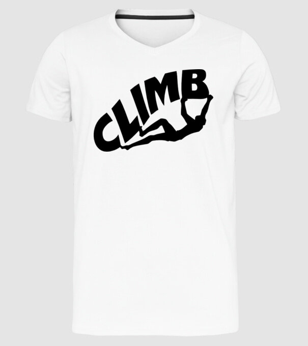 climb model alb pe tricou