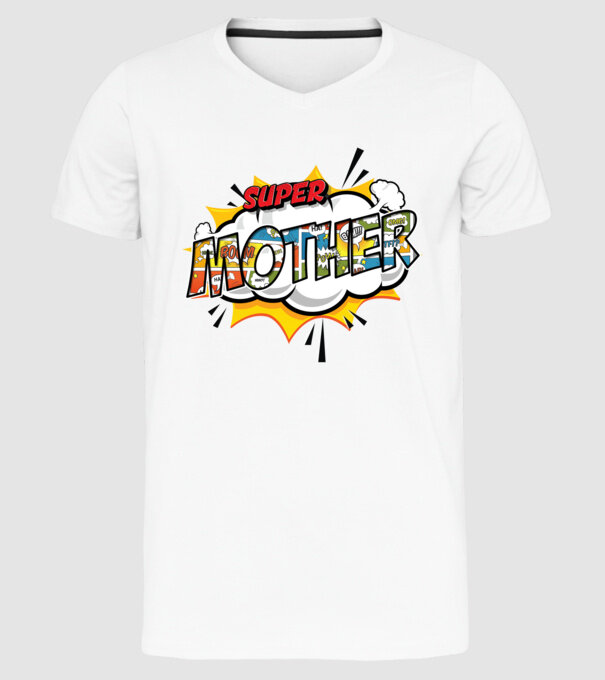 Comic Mother model alb pe tricou