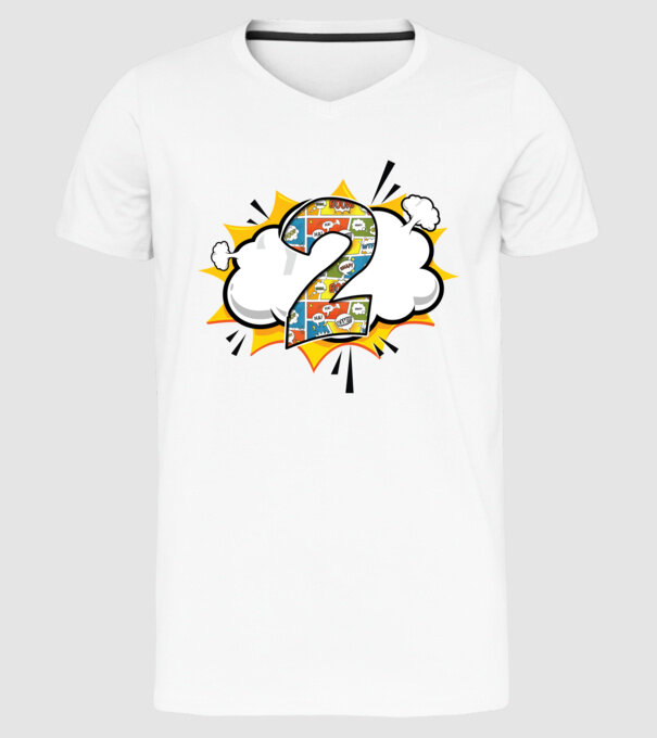 Birthday Comic Number 2 model alb pe tricou