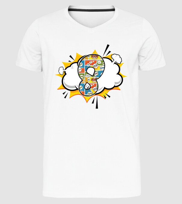 Birthday Comic Number 8 model alb pe tricou