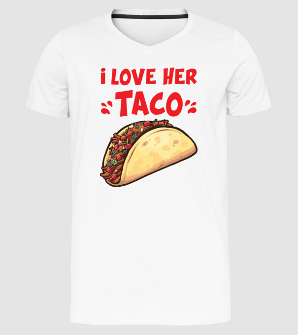 Couple TACO model alb pe tricou
