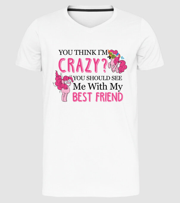 Crazy Friend Unicorn model alb pe tricou