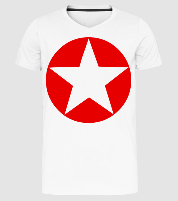 stea model alb pe tricou