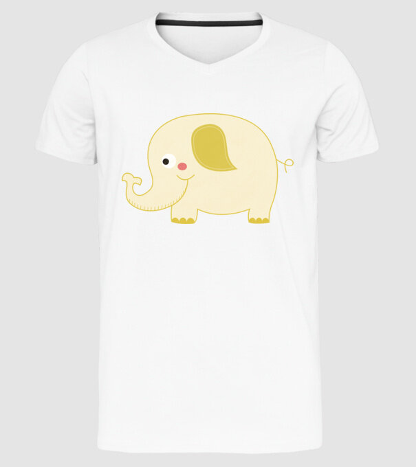 Cute elephant model alb pe tricou