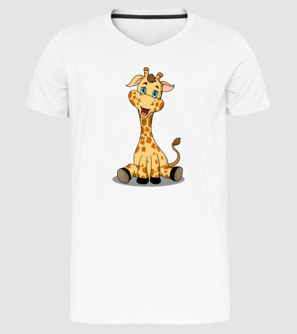 Cute giraffe model alb pe tricou