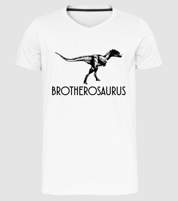 Familia de dinozauri Brotherosaurus model alb pe tricou