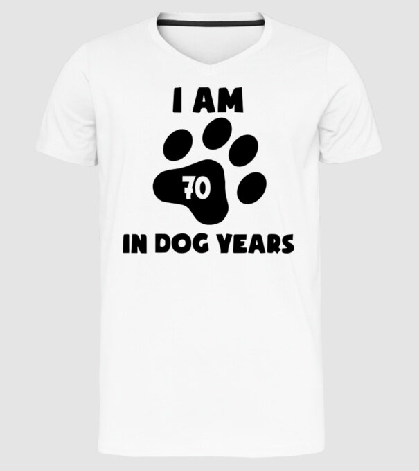 Dog year - 70 model alb pe tricou
