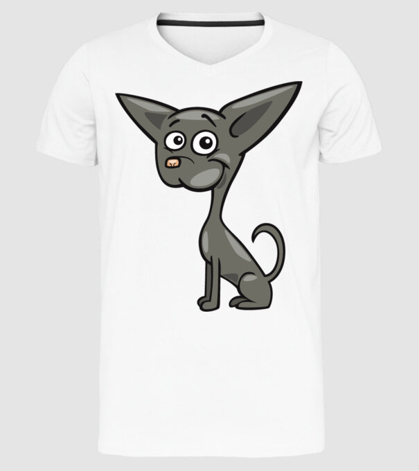 Dog silhouette model alb pe tricou
