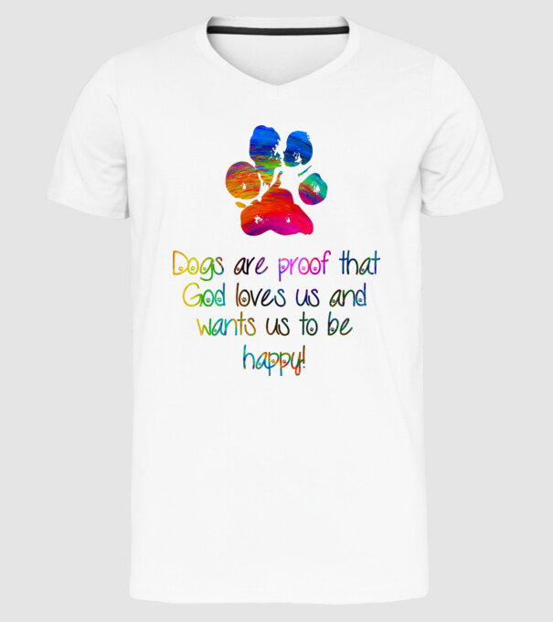 Dogs are proof model alb pe tricou