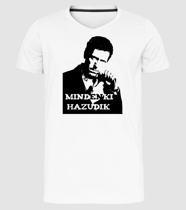 dr. house model alb pe tricou