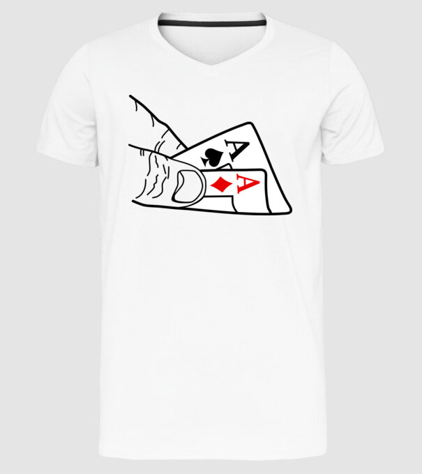 dublu as model alb pe tricou