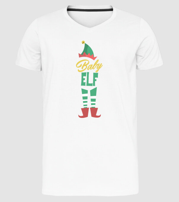 Elf family baby model alb pe tricou