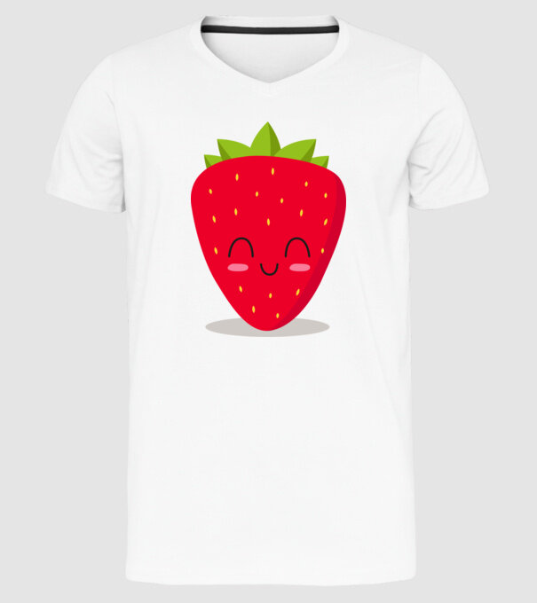 Căpșuni model alb pe tricou