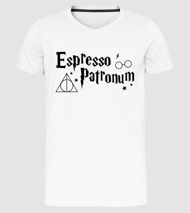 Espresso patronum model alb pe tricou
