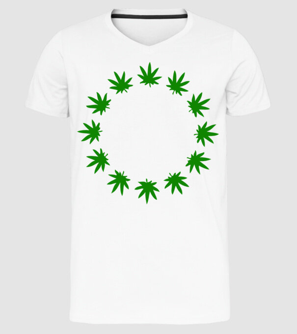 Euro marihuana model alb pe tricou