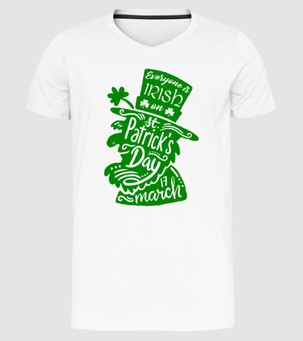 Everyone is irish leprechaun model alb pe tricou