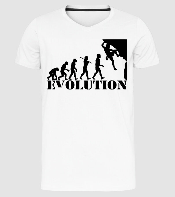 Evolution model alb pe tricou