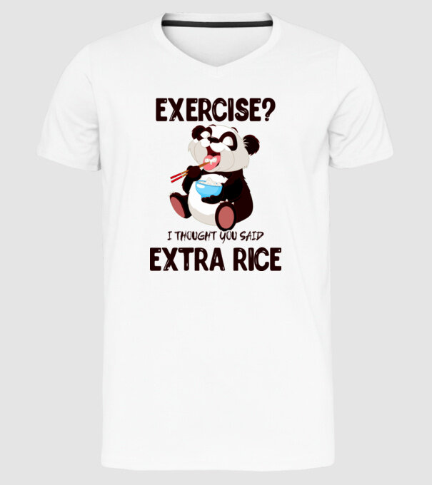 Exercise panda model alb pe tricou