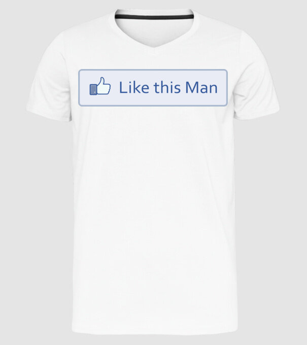 Like this man model alb pe tricou