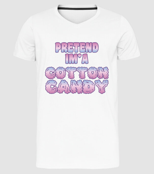 Vată de zahăr carnaval model alb pe tricou
