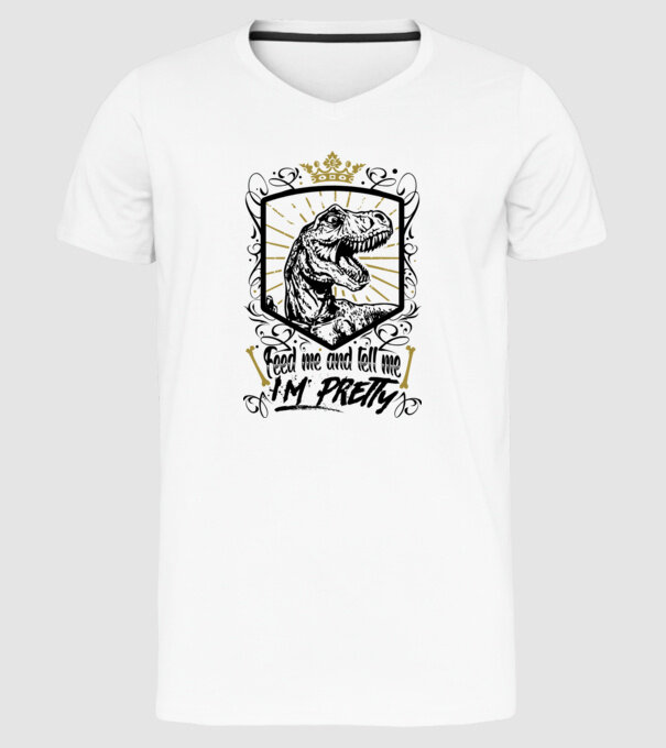 'Feed me and tell me i''m pretty' model alb pe tricou