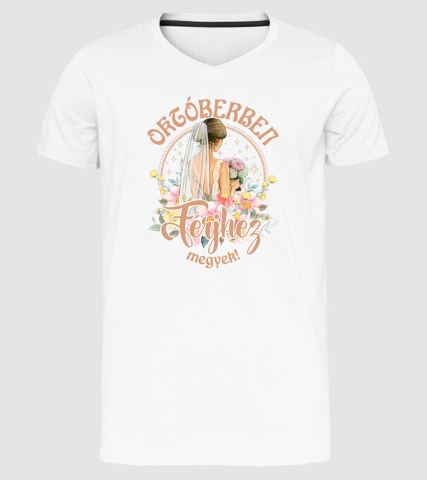mă mărit - în octombrie model alb pe tricou