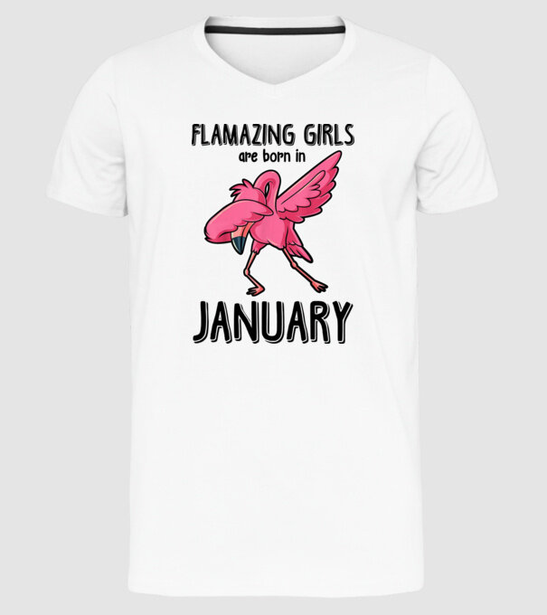 Flamazing girls are born in january black model alb pe tricou